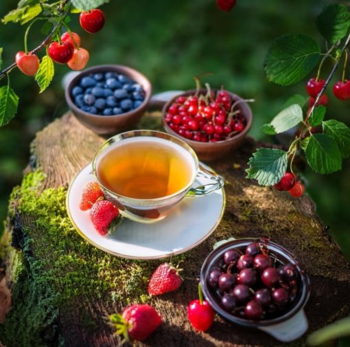 Thé vert Sencha aux fruits rouges et fruits noirs pour une balade ensoleillée dans les bois. Dammann Frères