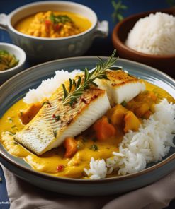 Recette de filet de bar au curry breton et lait de coco