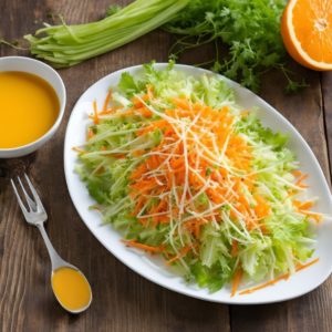 Une salade qui fait la part belle aux carottes, au céleri mais aussi à une incroyable vinaigrette aux agrumes