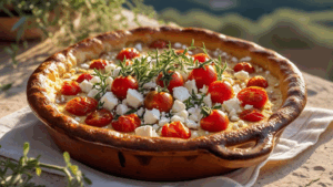 Clafoutis salé aux tomates cerises, feta & herbes de Provence
