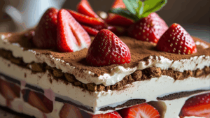 Tiramisu aux fraises et spéculoos