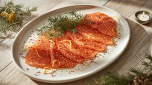 saumon gravlax maison mélange gravlax baies roses et graines de sésames au yuzu