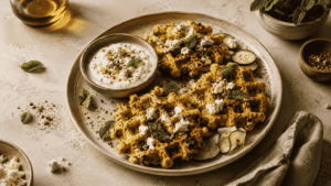 Mini gaufres courgette feta et zaatar