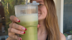 Raspberry Vanilla Matcha Latte